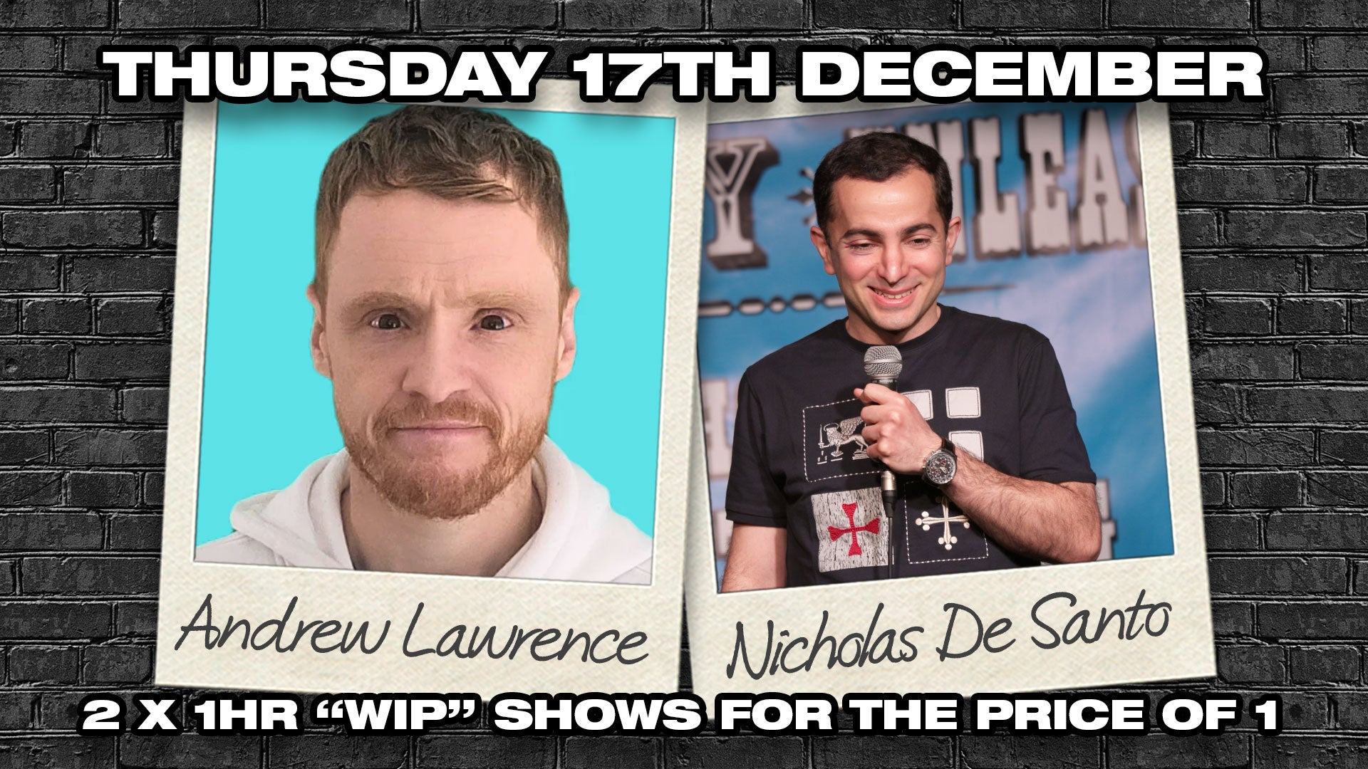 Andrew Lawrence &amp; Nicholas De Santo Stand Up Comedy in Southampton at The Attic