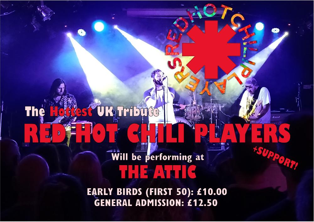 Red Hot Chili Peppers Tribute Live Music at The Attic in Southampton Friday 29th August 2025