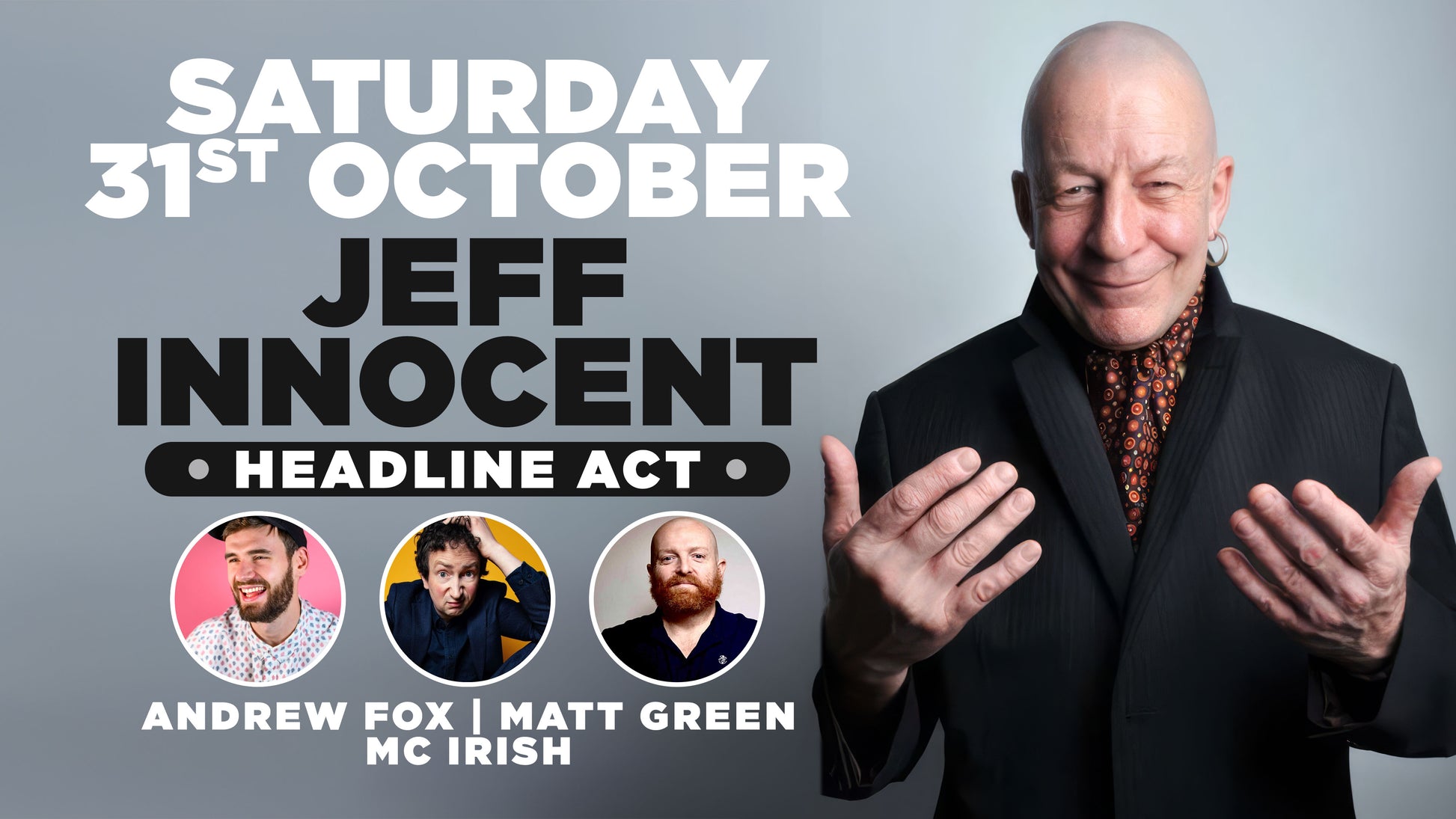 Stand up comedy Jeff Innocent Southampton- Saturday 31st October