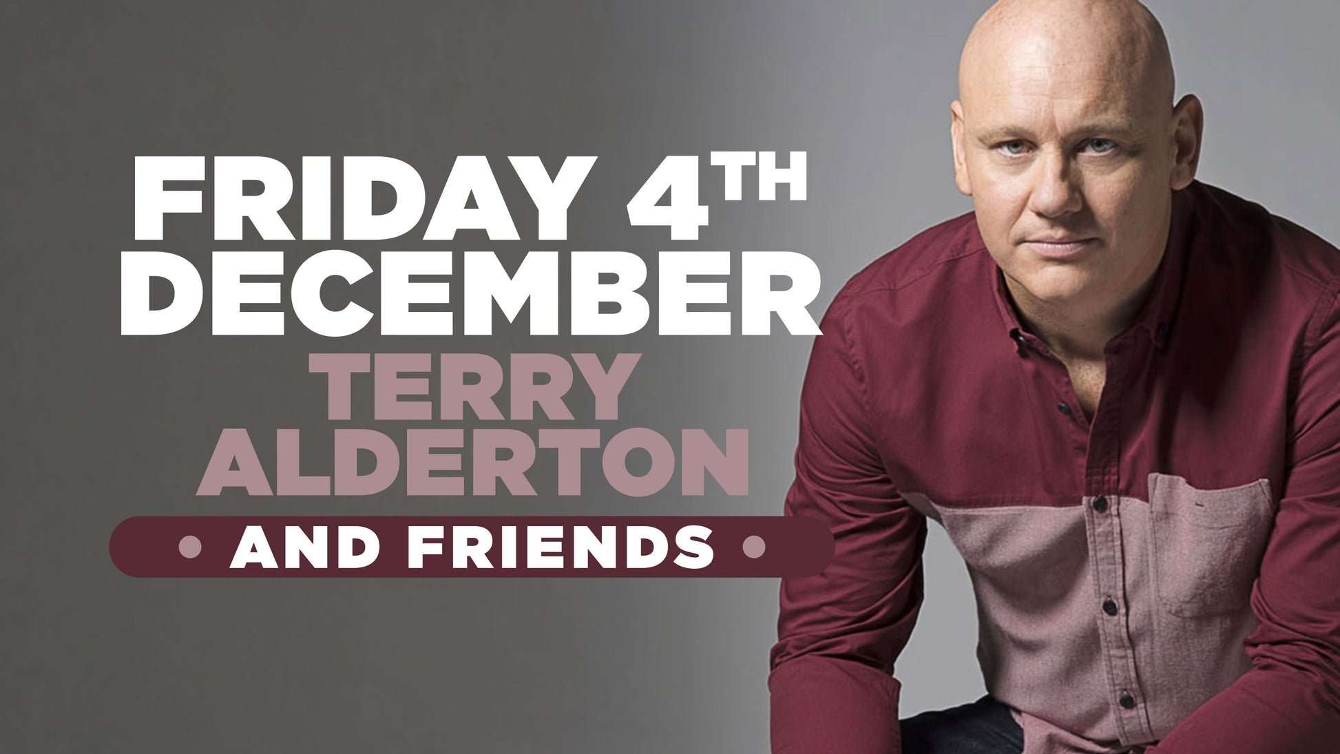 Stand Up Comedy Southampton with headliner Terry Alderton - Friday 4th December 2026